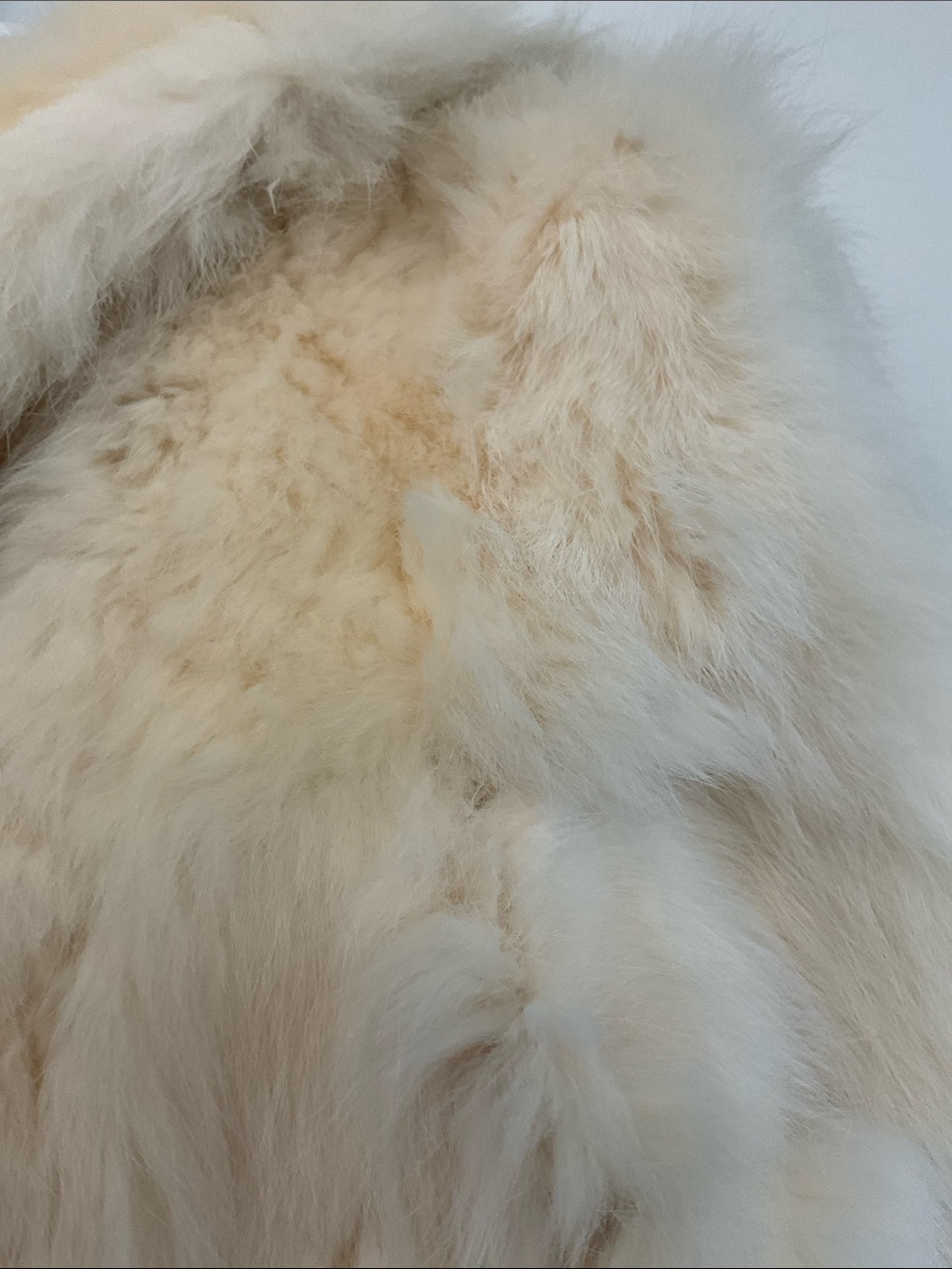 NWT Luxury Real Rabbit Fur Cream Vintage Coat - Stylish Warm Jacket - Picture 7 of 16